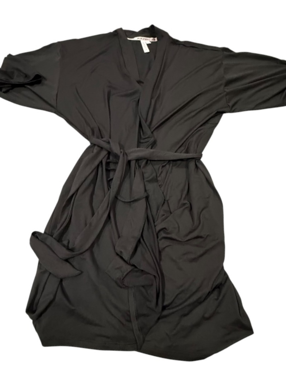 Joyspun Black Lightweight Knit Robe With Pockets Women’s Size S-M